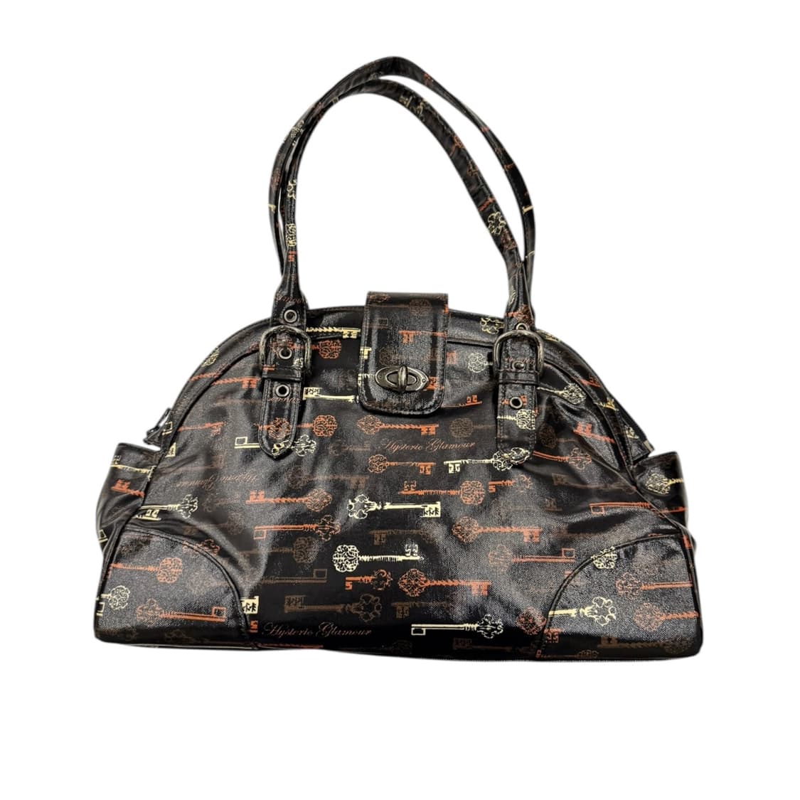 히스테릭글래머 PVC 키패턴 숄더백 블랙 상품이미지2