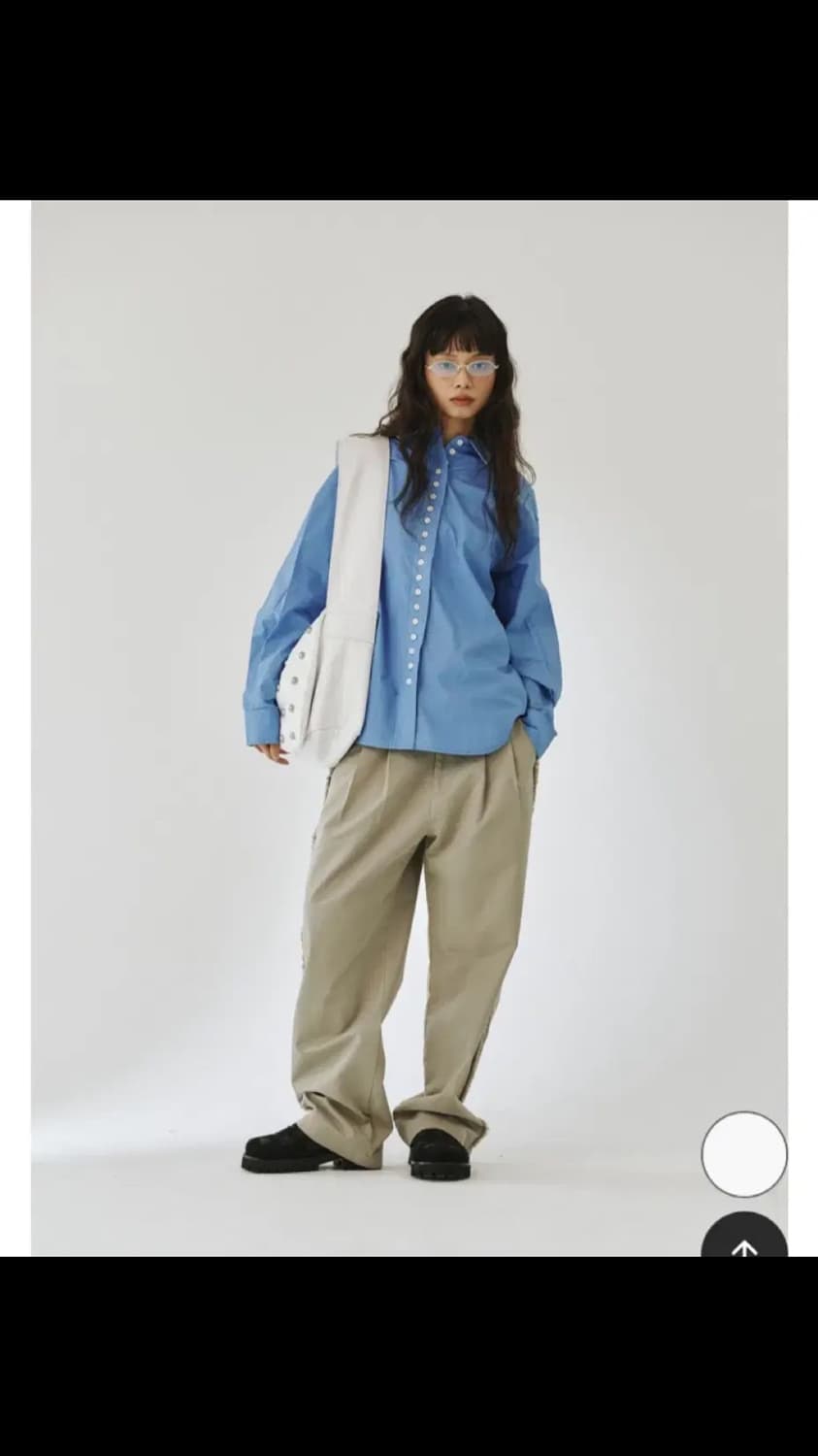 플리즈프로젝트 페이퍼 버튼 셔츠 skyblue free 상품이미지5