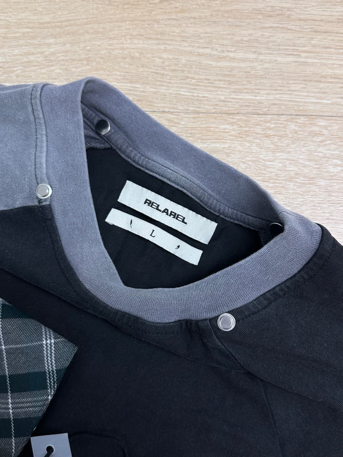 [L] 콰스 체크 후드 반팔 상품이미지4