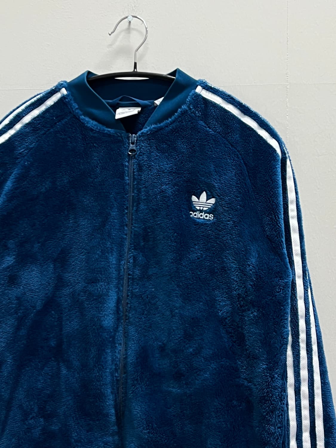 아디다스 키즈/우먼스 슈퍼스타 셰르파 플리스 트랙탑 블루 상품이미지3