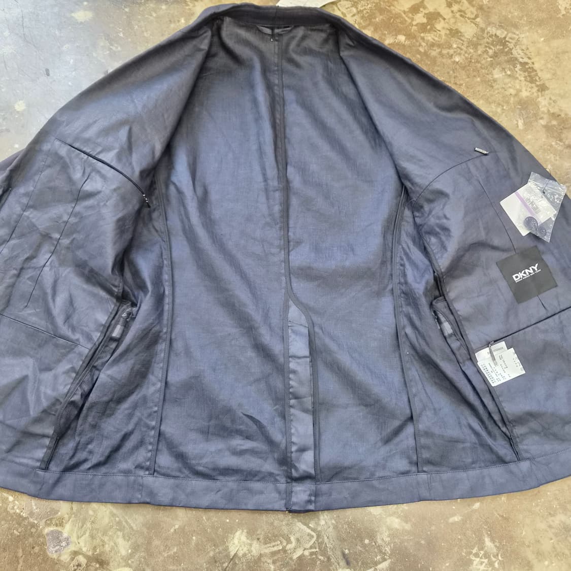 100) 새제품 DKNY 린넨 캐주얼 자켓 마이 상품이미지5