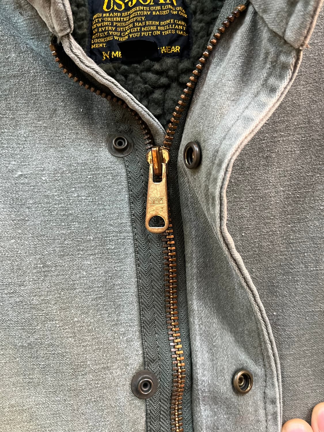 US-JOAN 올리브 그린 밀리터리 봄버 자켓 M 상품이미지7