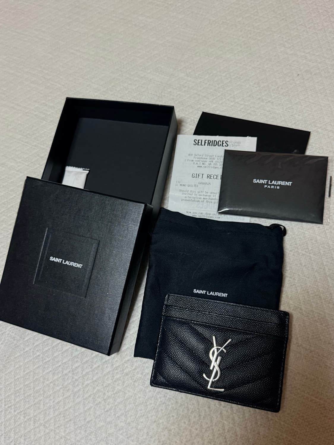 생로랑 모노그램 은장 블랙 카드지갑 풀박스 상품이미지1