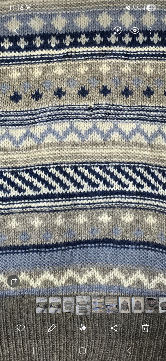 Runox 노르딕 패턴 울 니트 XL 상품이미지5