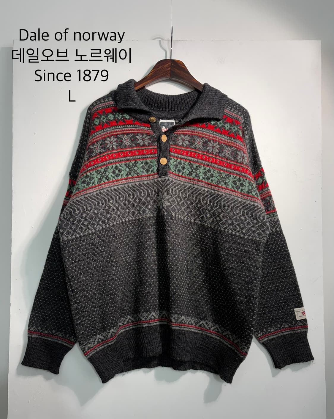 [L] Dale of norway 데일오브노르웨이 반집업 니트 울100% 상품이미지1