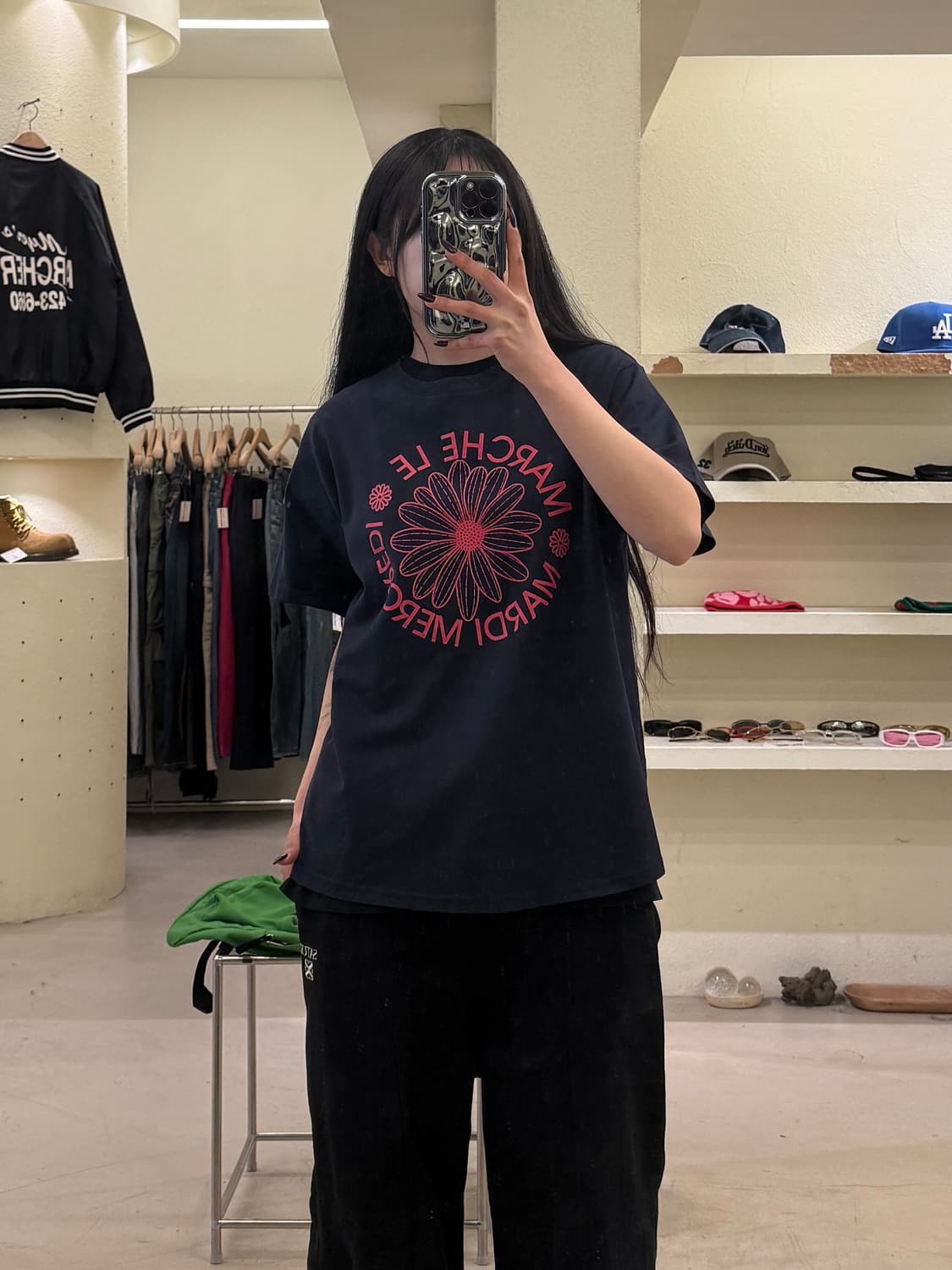 마르디 메크르디 플라워 그래픽 반팔 티셔츠 U1178 상품이미지1