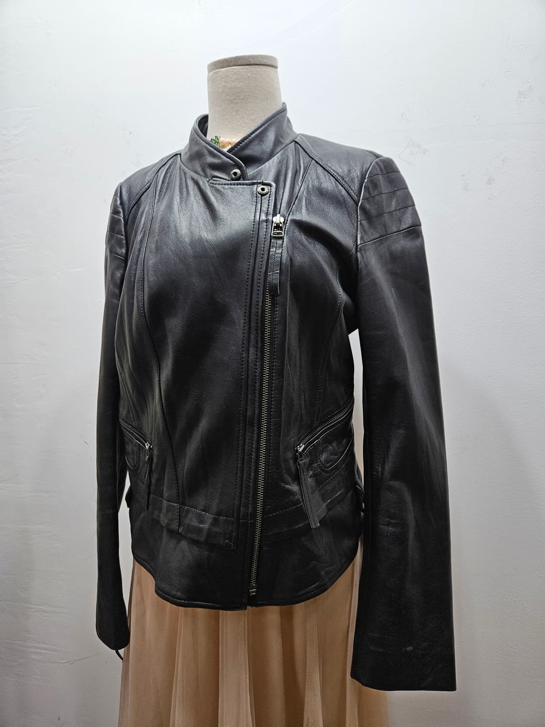 로보(ROBO) 블랙 양가죽 라이더 자켓 66~77 상품이미지4