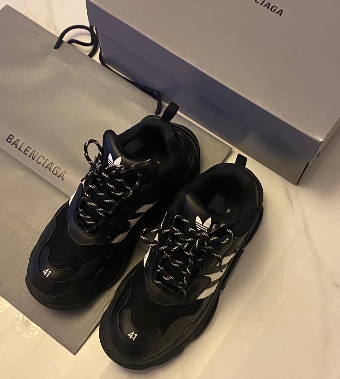 [정품] 발렌시아가X아디다스 신형 트리플S 스니커즈 블랙 265 풀구성품 상품이미지2