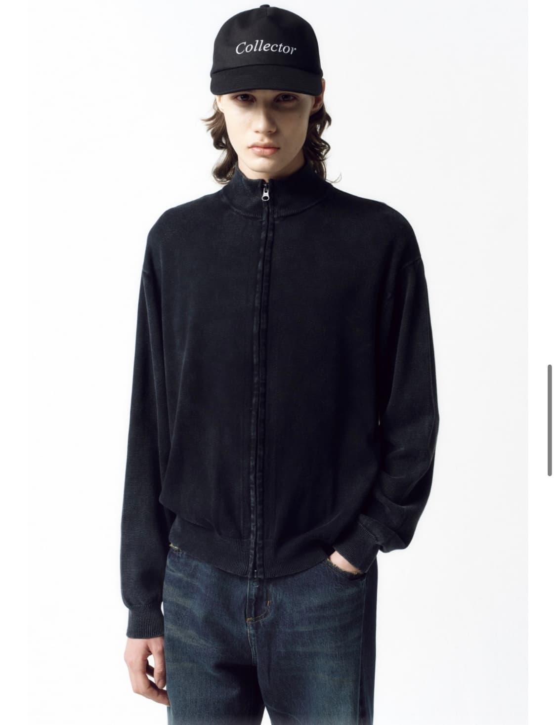 인사일런스 스톤 워시드 니트 집업 상품이미지1