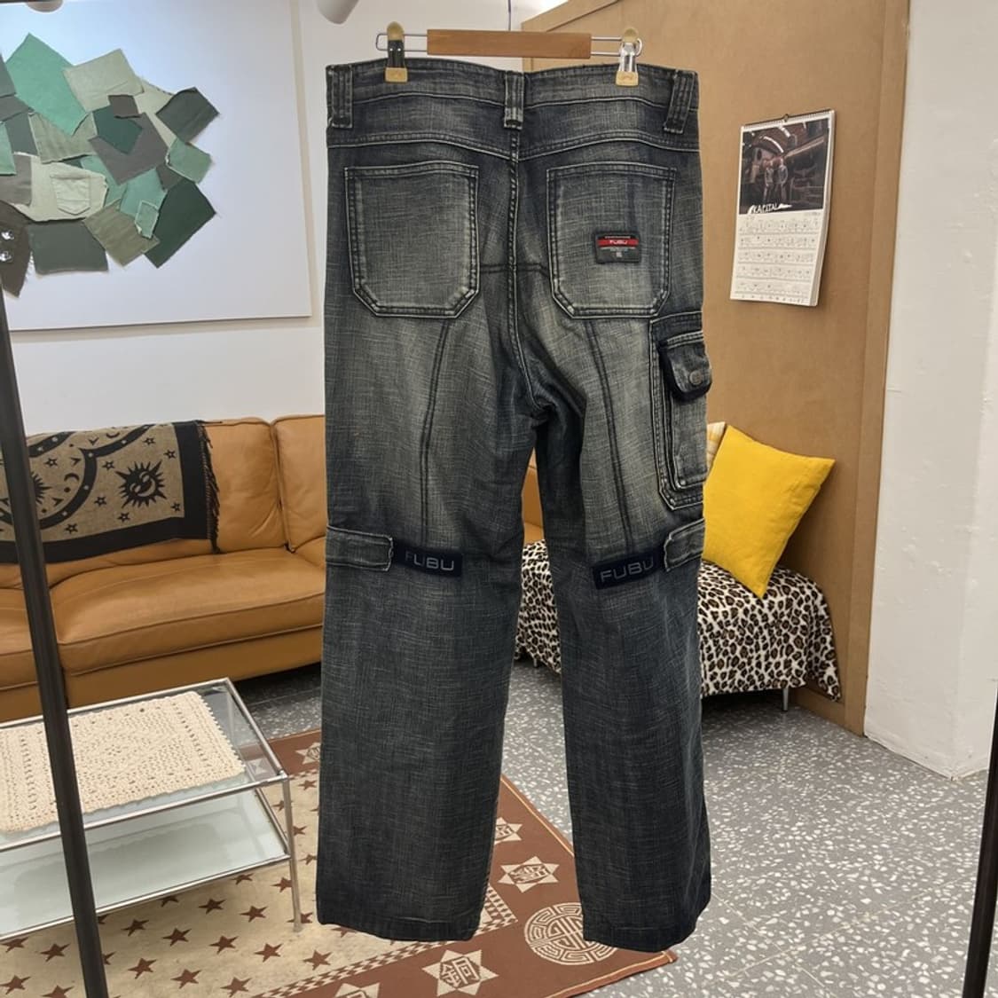 푸부 FUBU 스트릿 트러커 포켓 카고 데님팬츠 32인치 C10406 상품이미지4