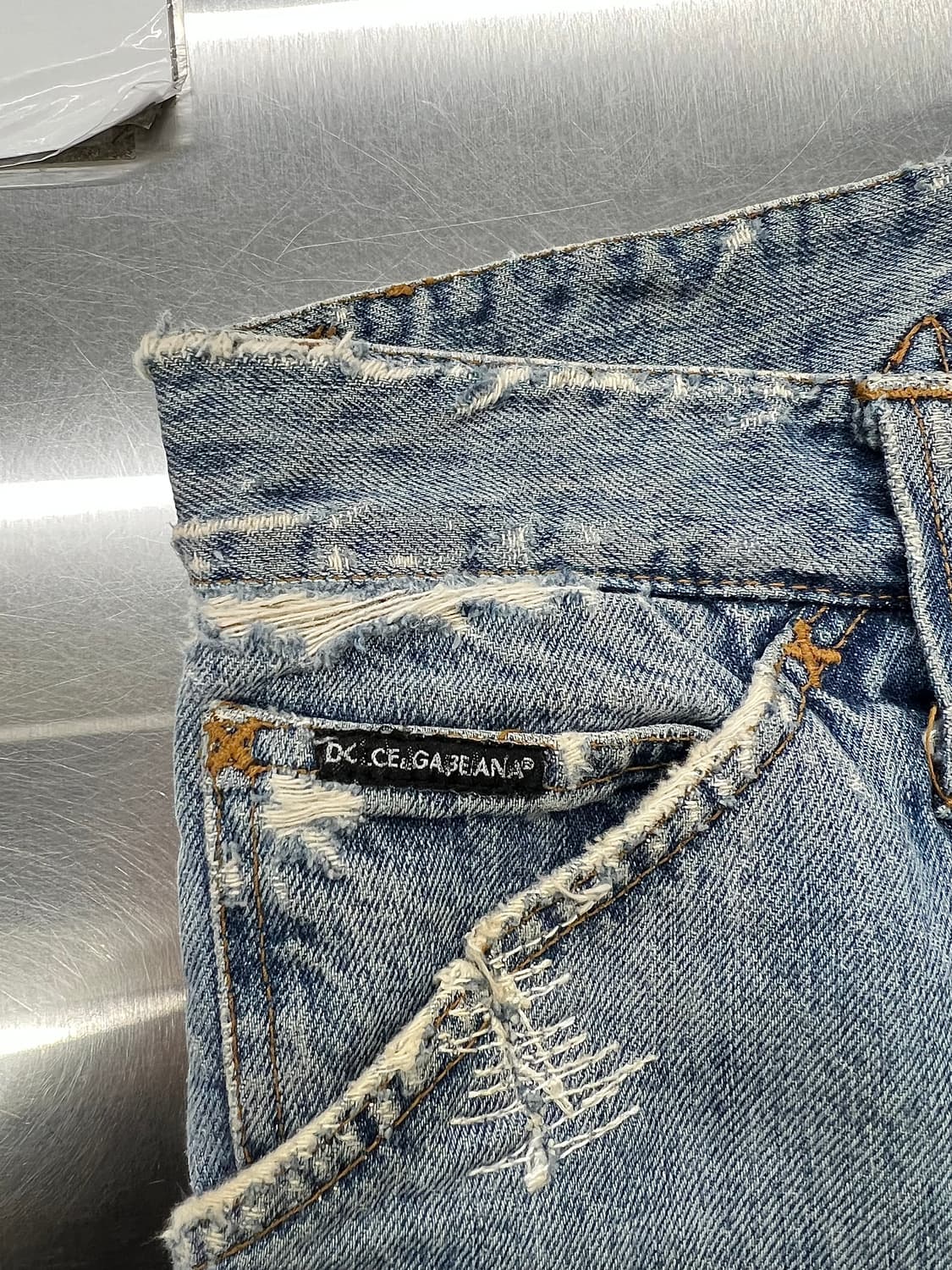 돌체앤가바나 디스트로이드 아카이빙 워시 블루 카펜더 데님 팬츠 상품이미지9