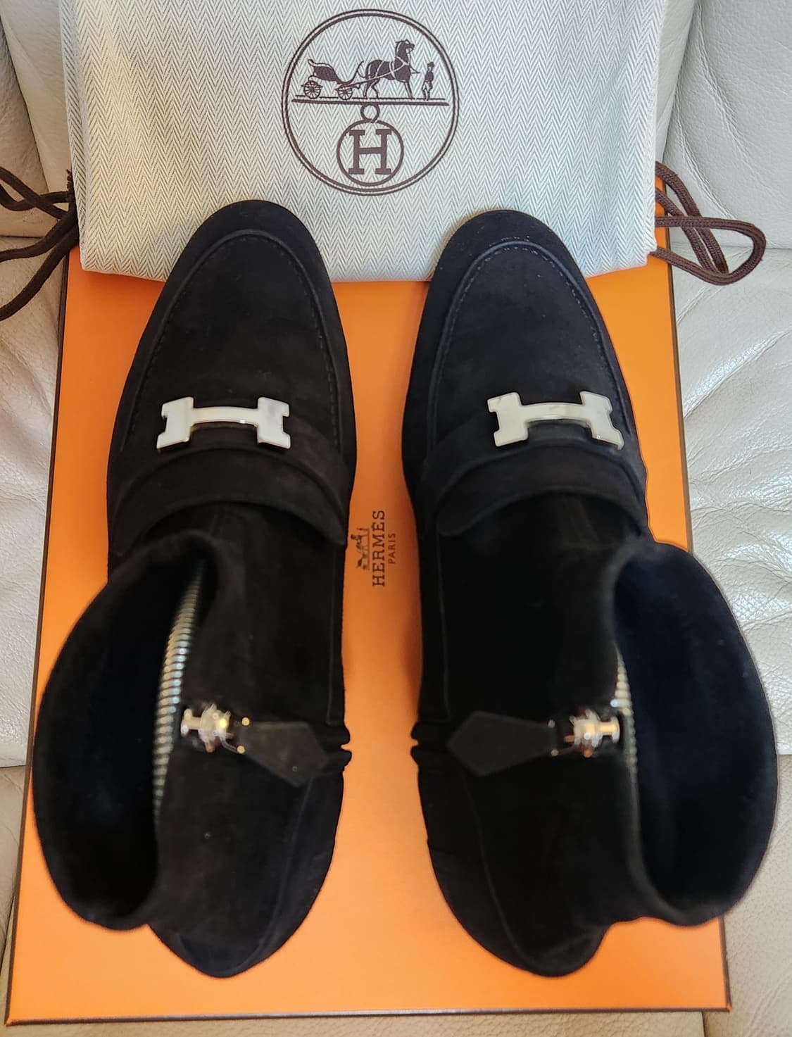 [정품]에르메스 H은장 부츠 앵클 스웨이드 사이즈 39 새상품급 한정판  상품이미지2