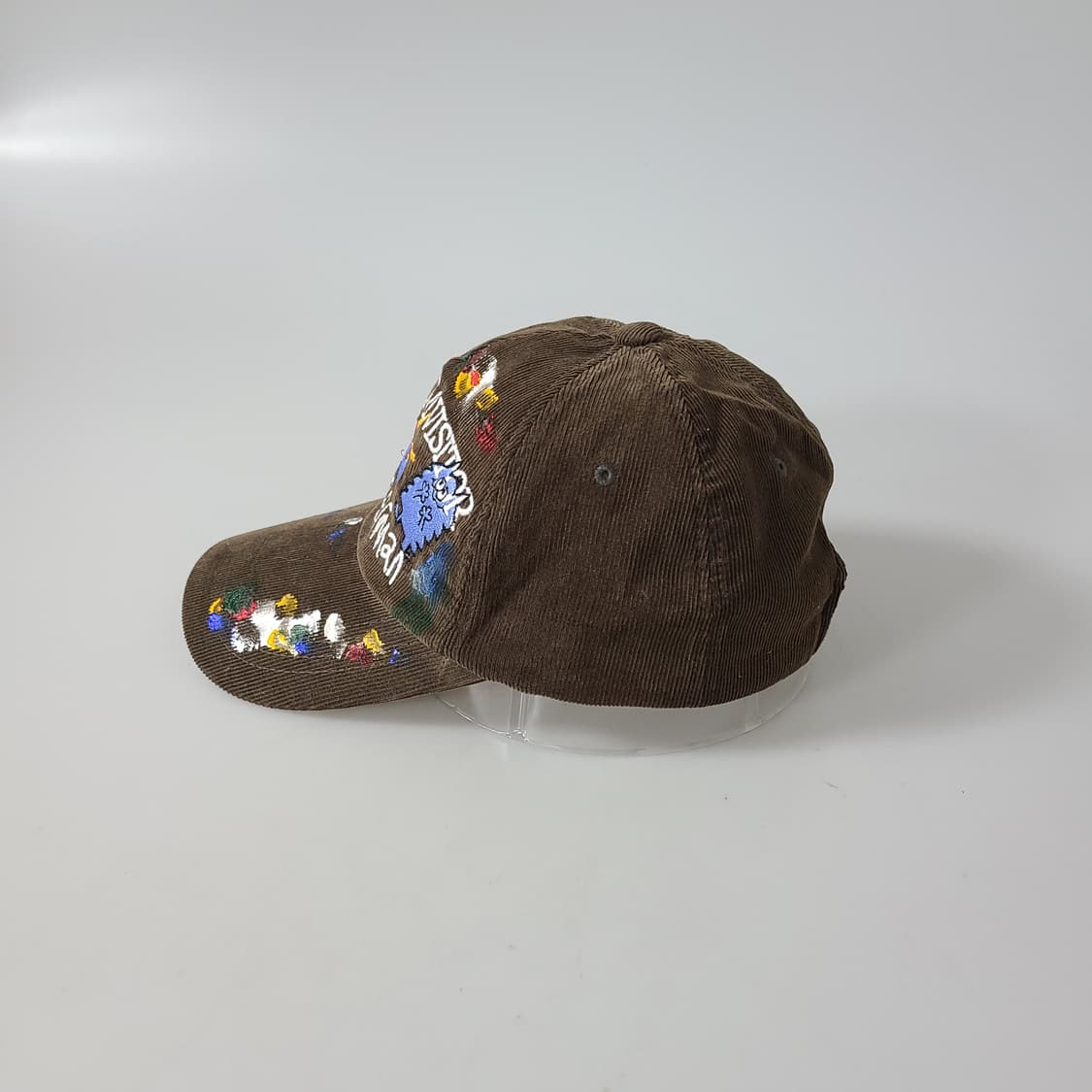 더뮤지엄비지터 x 존버거맨 페인티드 피자 코듀로이 볼캡 브라운 상품이미지3