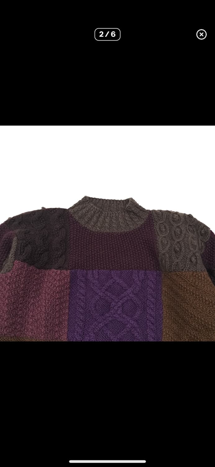 CLO7O S/M 엘엘빈 멀티 블록 크레이지 패턴 패치워크 니트 상품이미지2