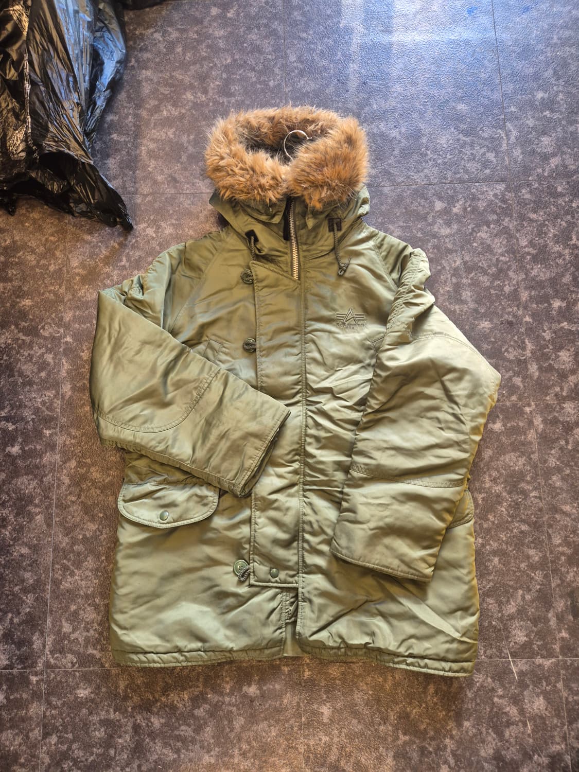 알파인더스트리 N-3B 파카 L 사이즈 카키색 상품이미지8