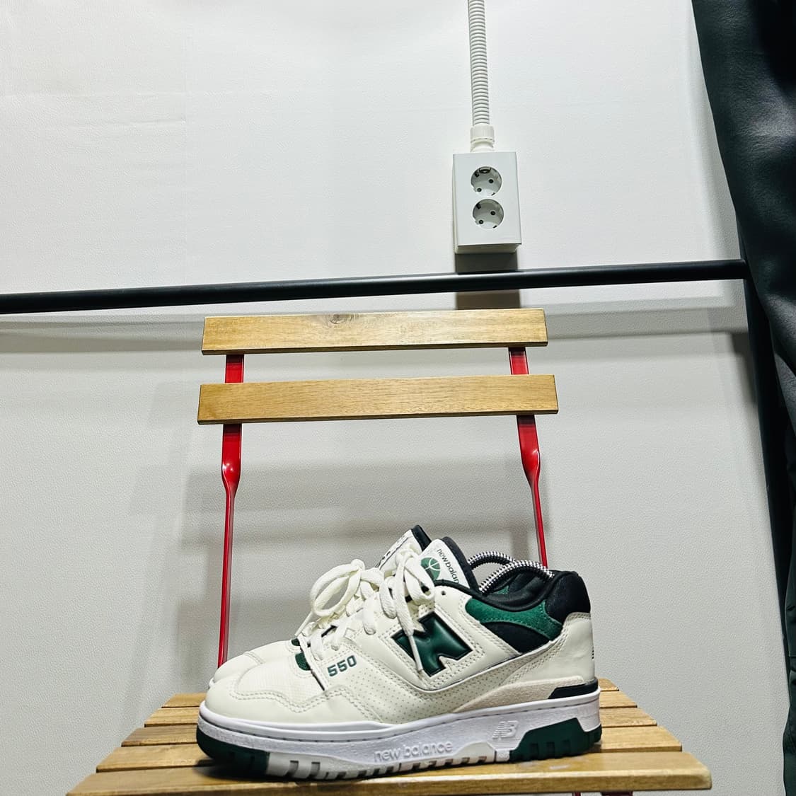 250) 뉴발란스 운동화 남녀공용 신발  550 레더 아이보리 그린 상품이미지3