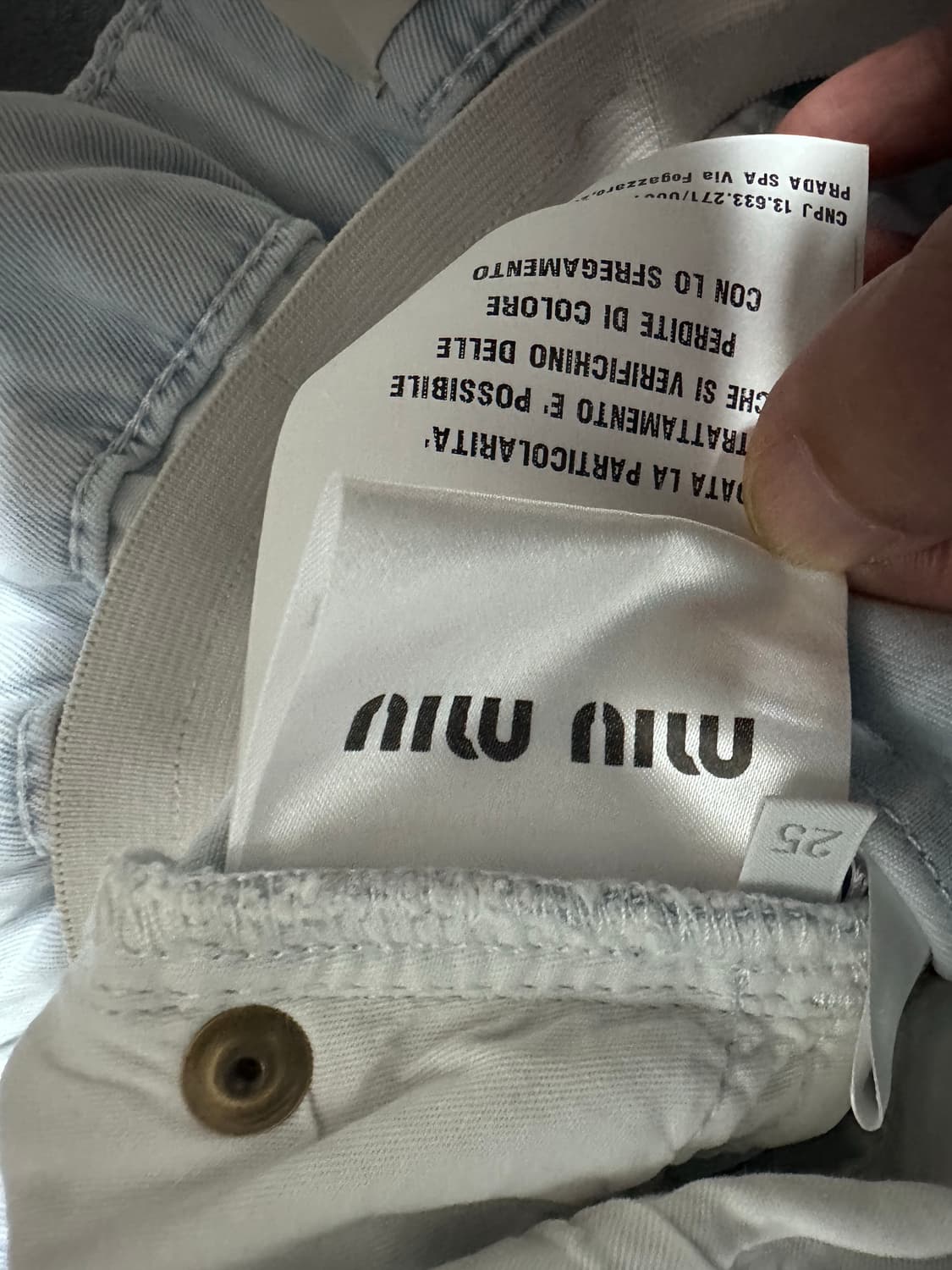 미우미우 아이스 블루 하이웨이스트 청바지 25 상품이미지9