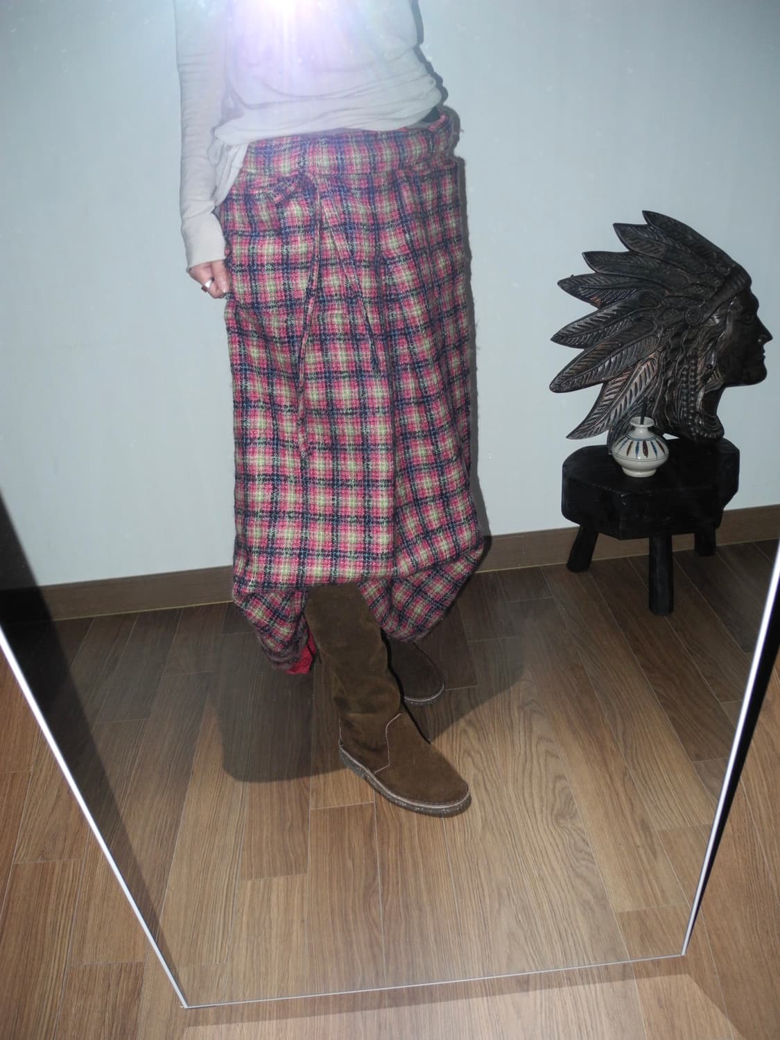 check patterned long skirt 상품이미지5