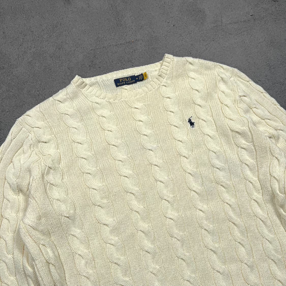 폴로 QR 아이보리 꽈배기 니트 상품이미지1