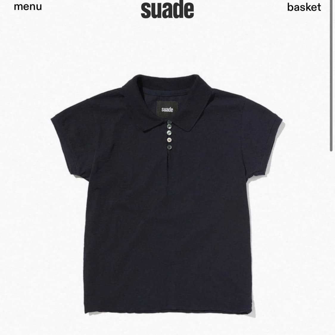 스웨이드 suade 기명 콜라보 슬림pk티 카라티 네이비 상품이미지2