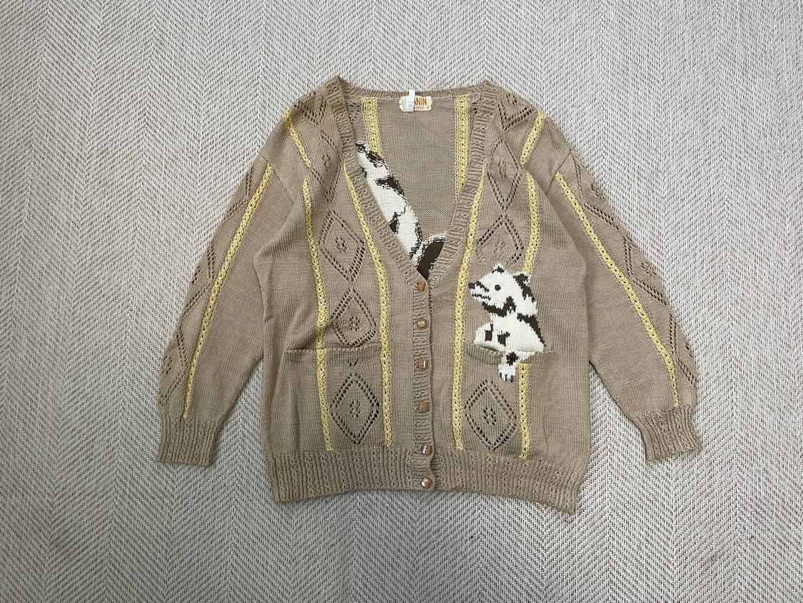 빈티지 핸드메이드 에스닉 베어 가디건  J03739 상품이미지5
