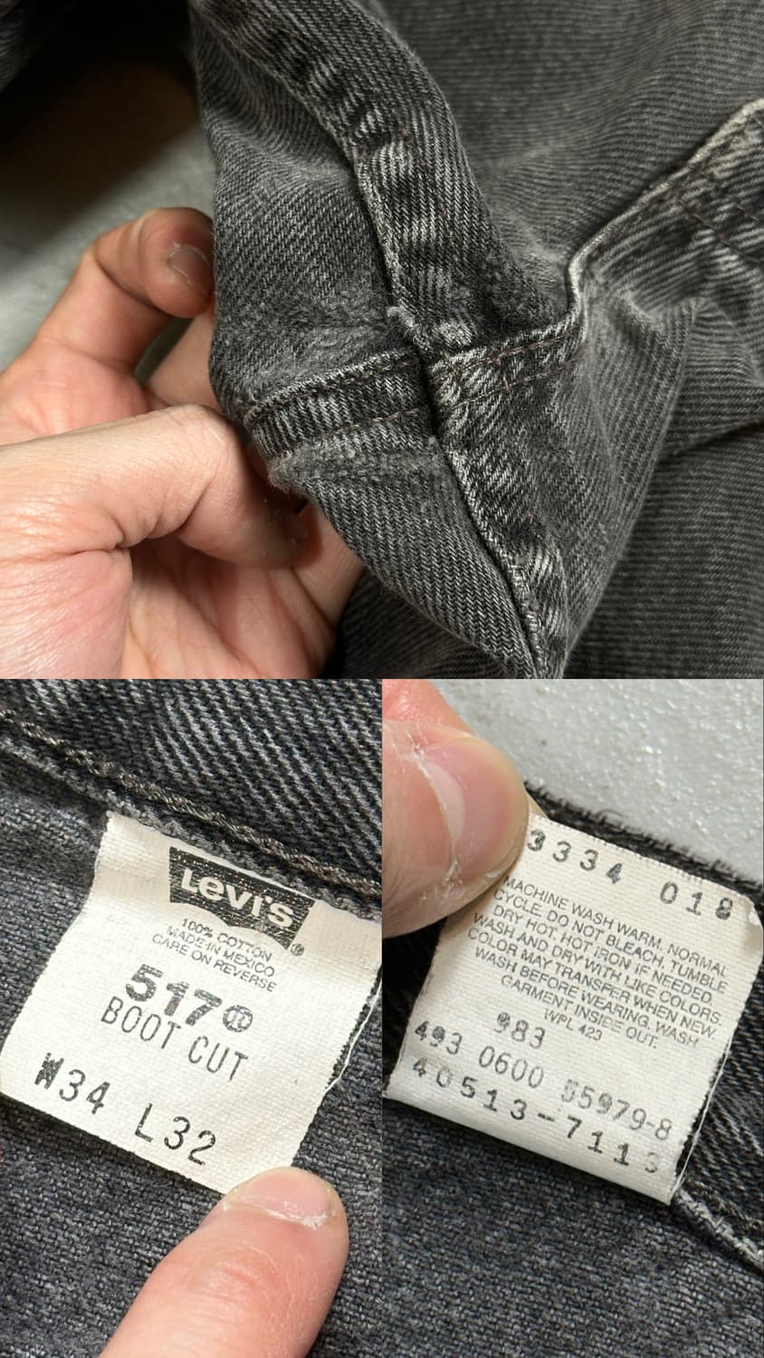 90's 리바이스 517 블랙 부츠컷 플레어진 상품이미지9