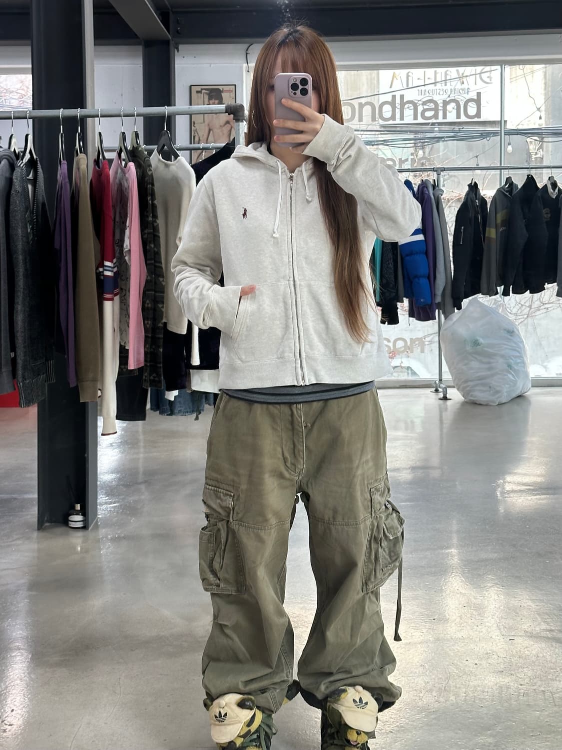 폴로랄프로렌 오트밀 후드집업 상품이미지3