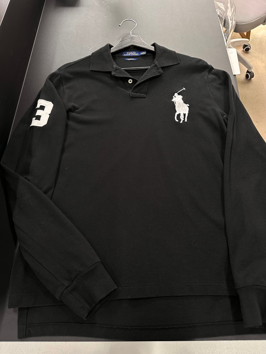 폴로랄프로렌 빅포니 넘버링 PK롱슬리브 블랙 상품이미지4