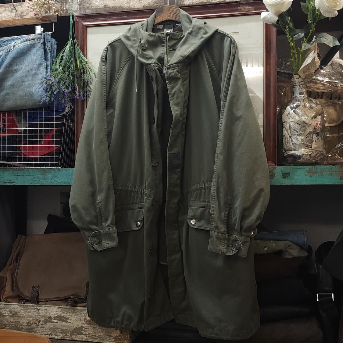 빈티지 프랑스군 m64 밀리터리 모즈파카 올리브 그린 92L 상품이미지2