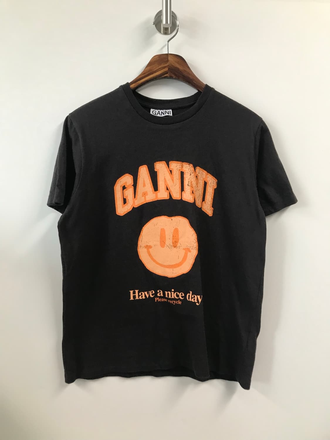 Ganni 가니 스마일 블랙 반팔 티셔츠  상품이미지2