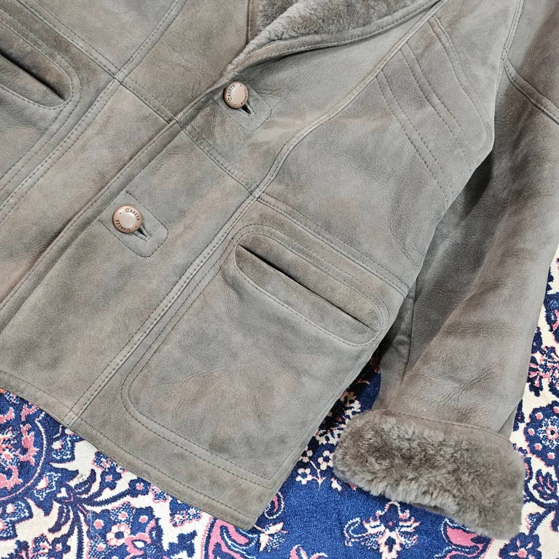 CAREER 빈티지 양가죽 양털 카라넥 무스탕 자켓 상품이미지5