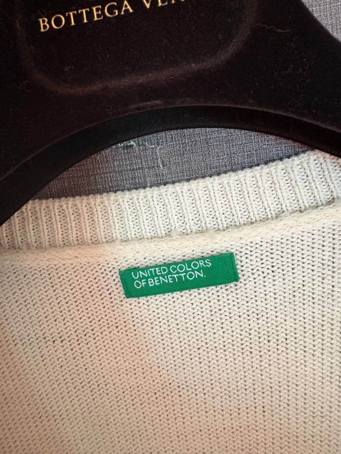 베네통 Benetton 아이보리 뜨개 반팔 니트 상품이미지2