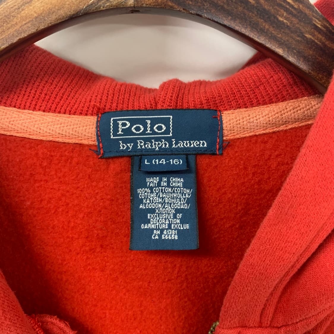 폴로 랄프로렌 빅포니 레드 후드집업 상품이미지6