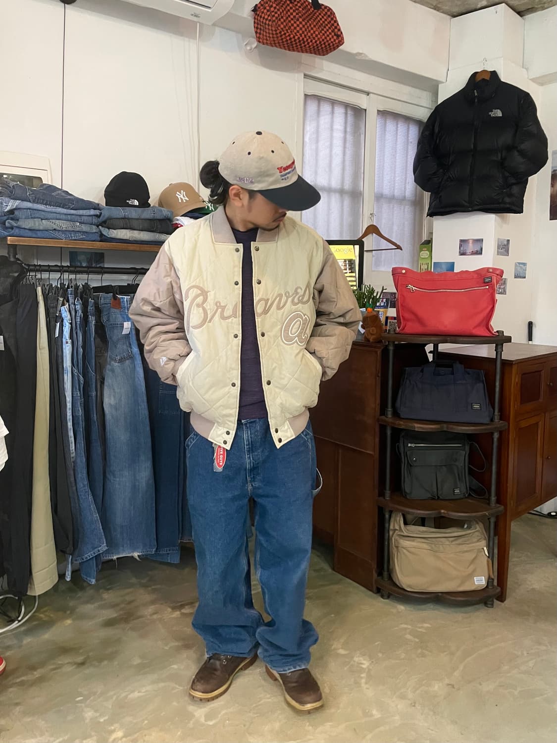 90년대  Majestic 누빔 점퍼 애틀란타 브레이브스 L 상품이미지1