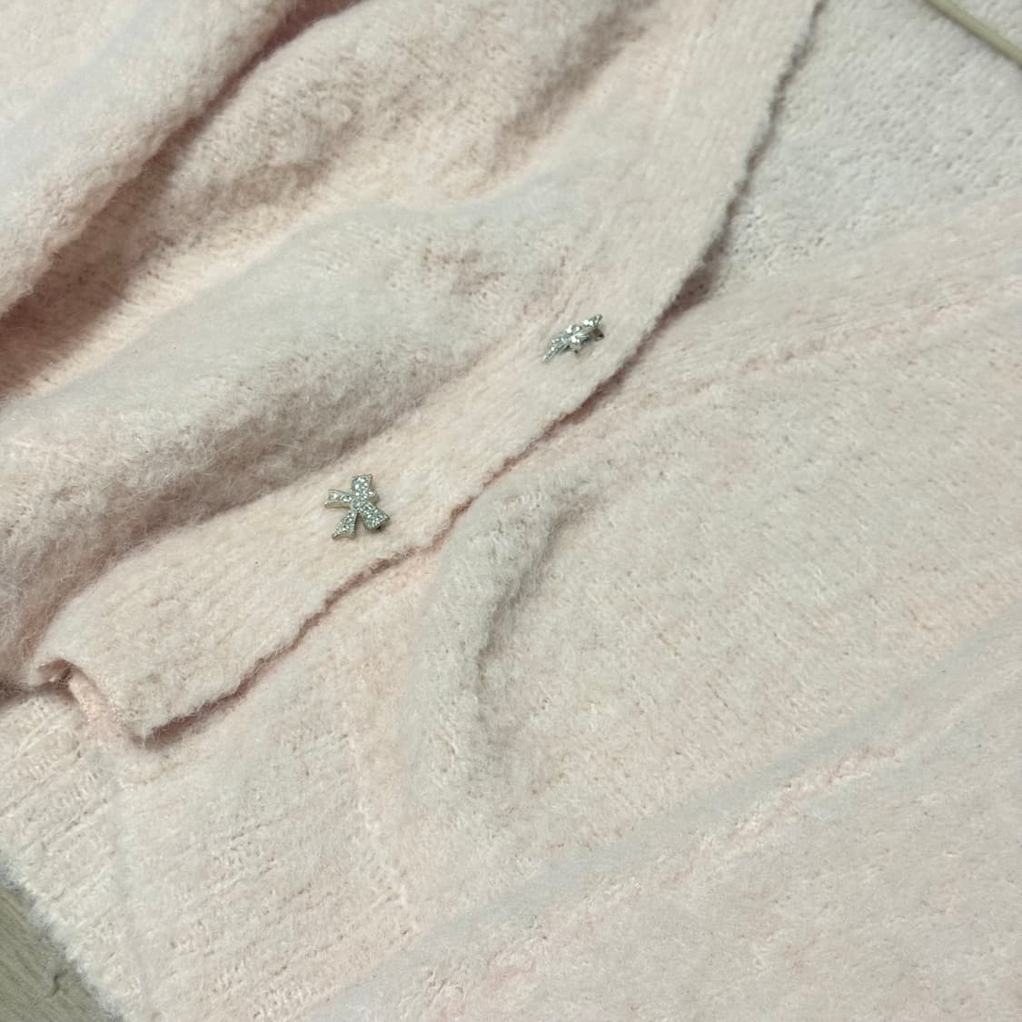 빈티지 모리걸 세트 핑크 가디건 잔꽃 블라우스 큐롯 팬츠 상품이미지4