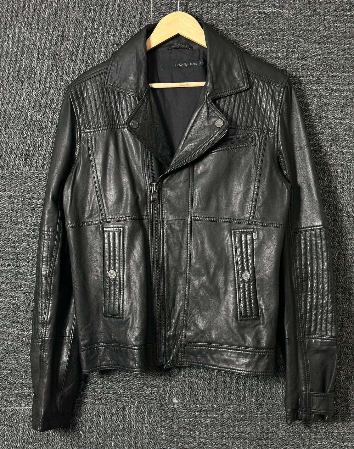 Calvin Klein 가죽 자켓 블랙 L 상품이미지1