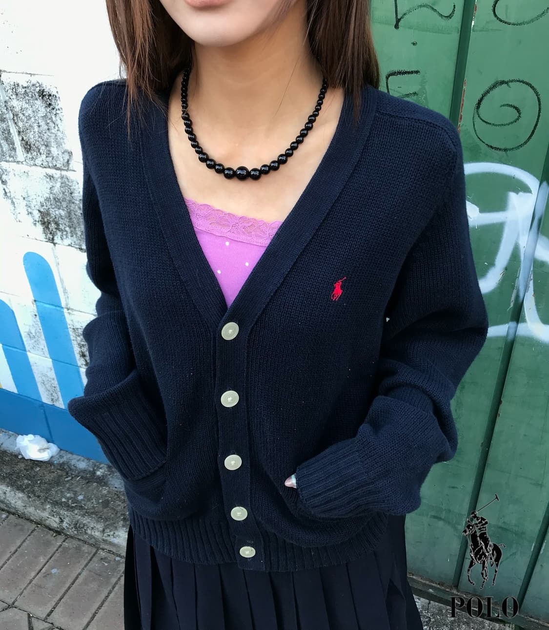 폴로 랄프로렌 레드 포니 네이비 가디건 🍭 상품이미지1