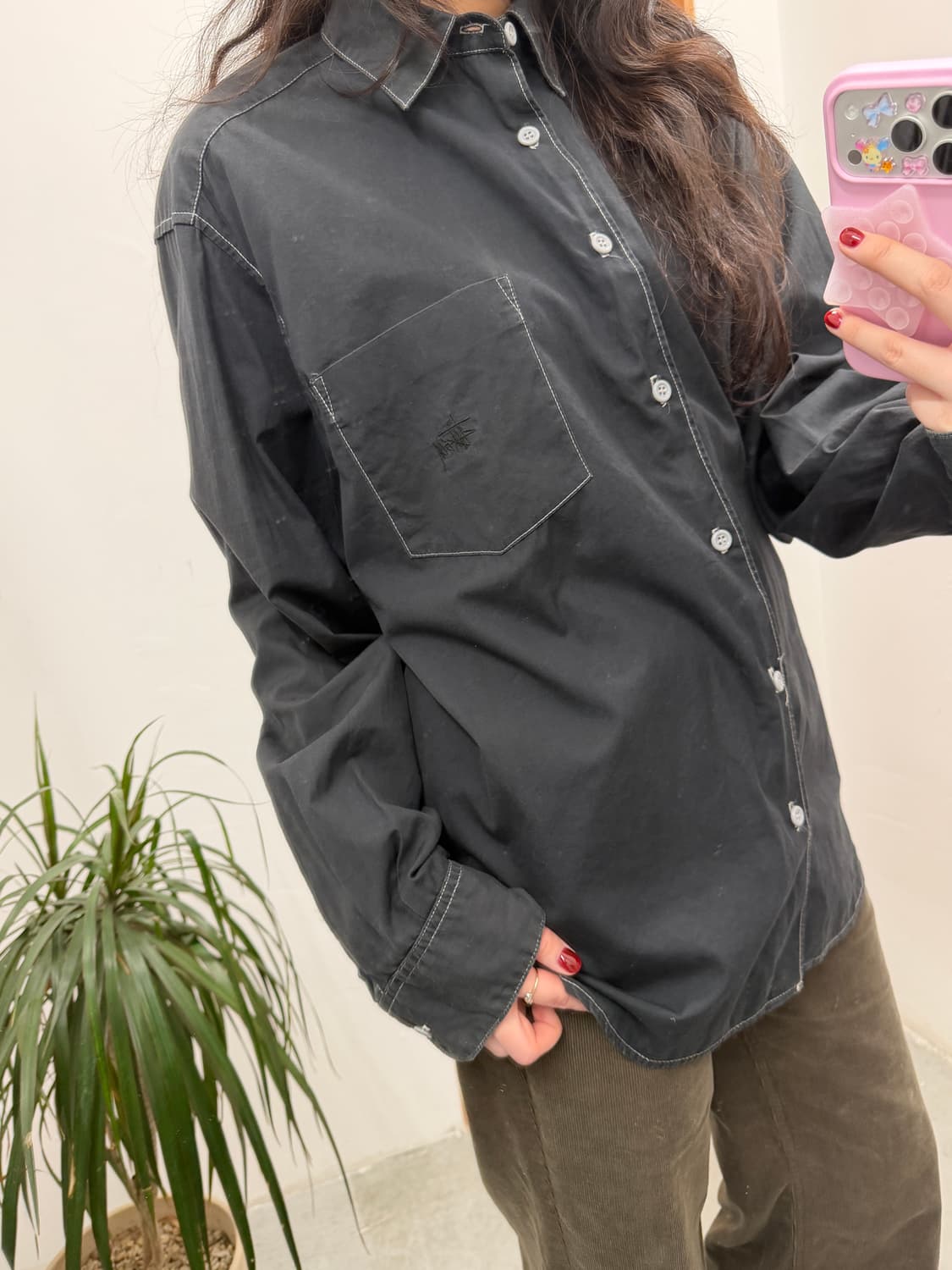 스투시 STUSSY 00s Contrast Stitch Shirt 상품이미지4