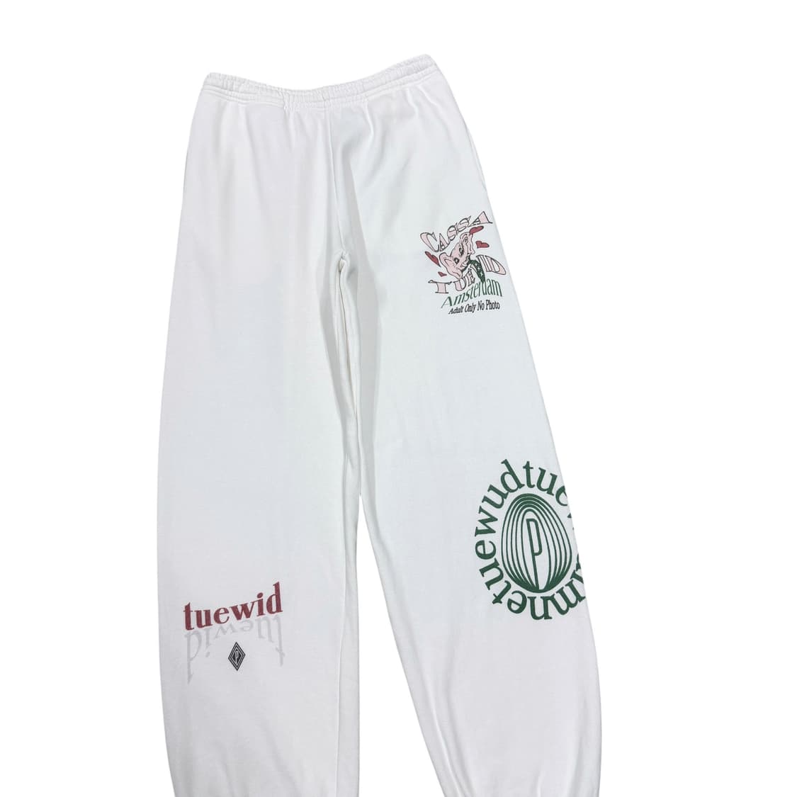 TUEWID 트위드 블랑크 거즈 타투 스웻 조거 팬츠 화이트 2 상품이미지2