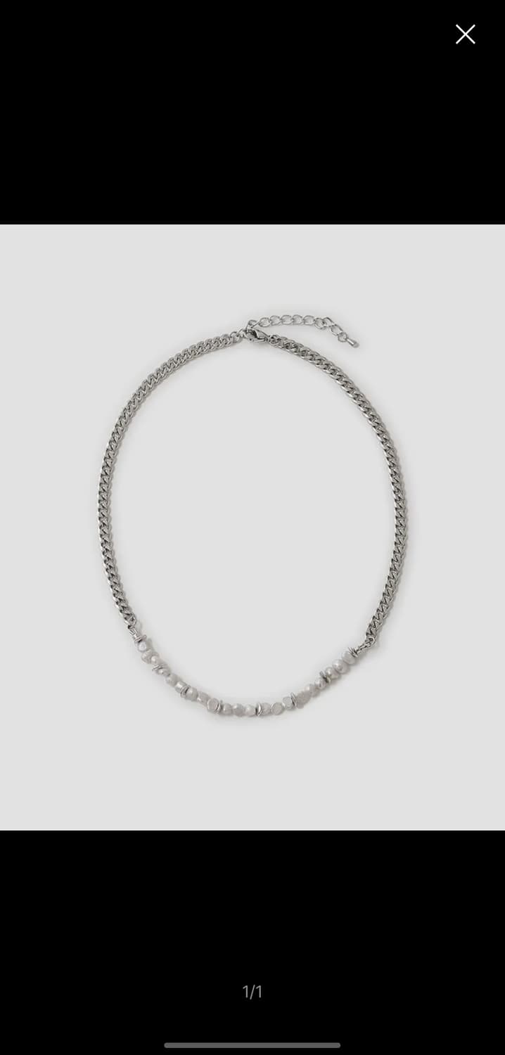 벨리에 체인 펄 목걸이 + 팔찌 상품이미지1