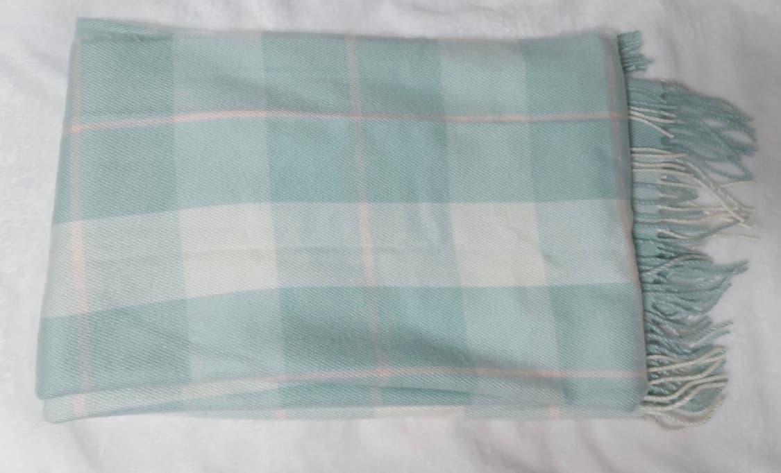 얼모스트 블루 미스티 그린 체크허그 머플러 상품이미지3