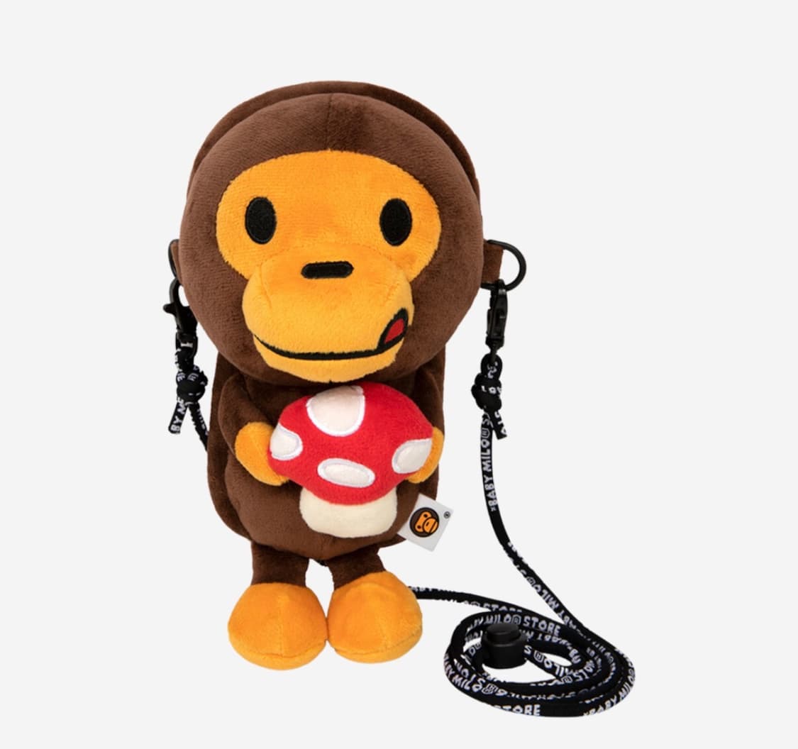 BAPE 베이프 베이비 마일로 플러시 모바일 백 브라운 상품이미지1