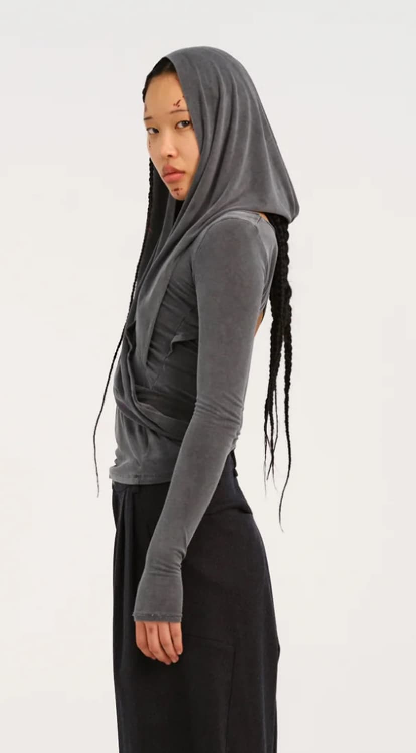 Hyeinseo 혜인서 후드져지탑 블랙 사이즈1 상품이미지3