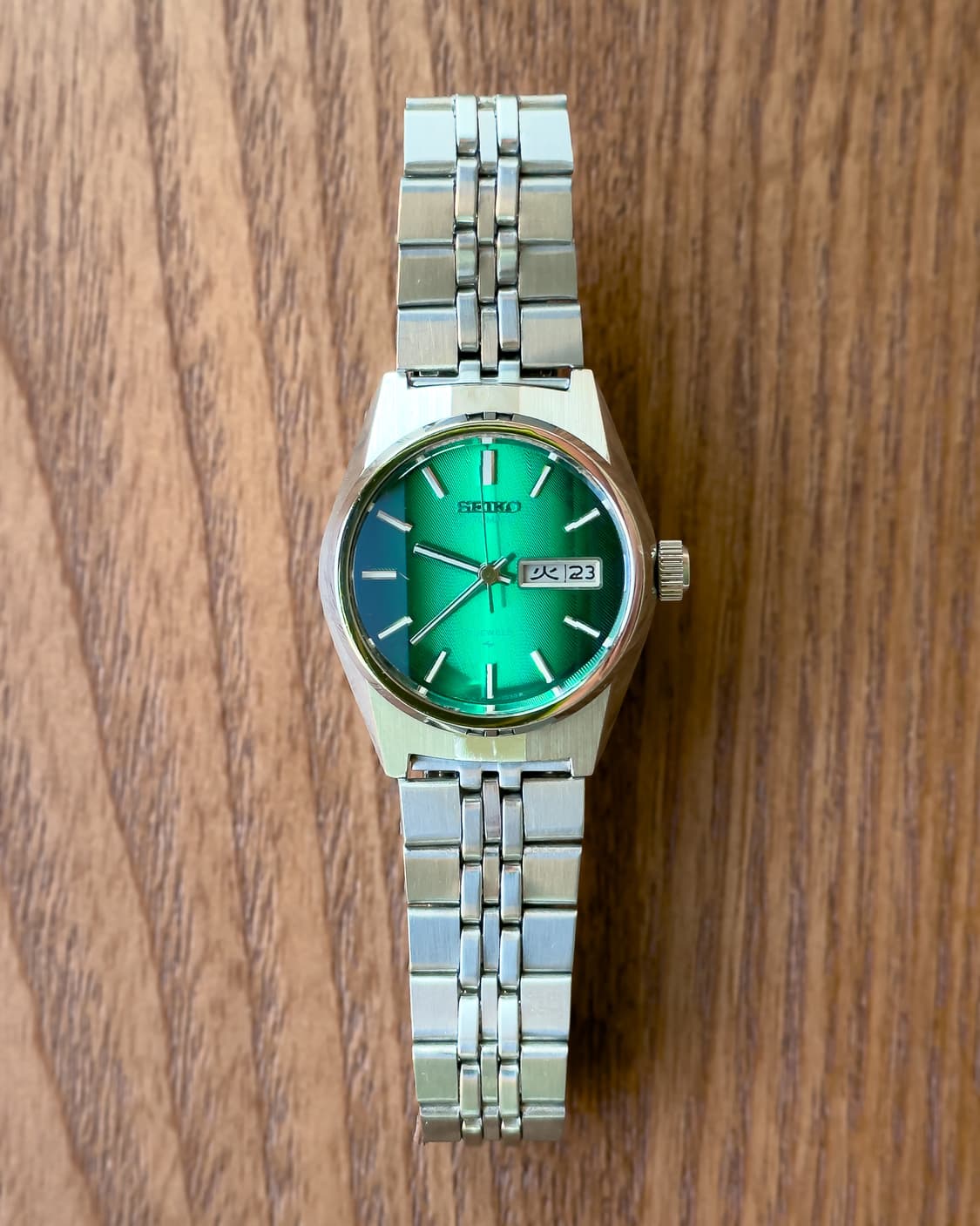 빈티지 세이코 그린 컷글라스 레이디스 오토매틱 2206-0720 상품이미지1