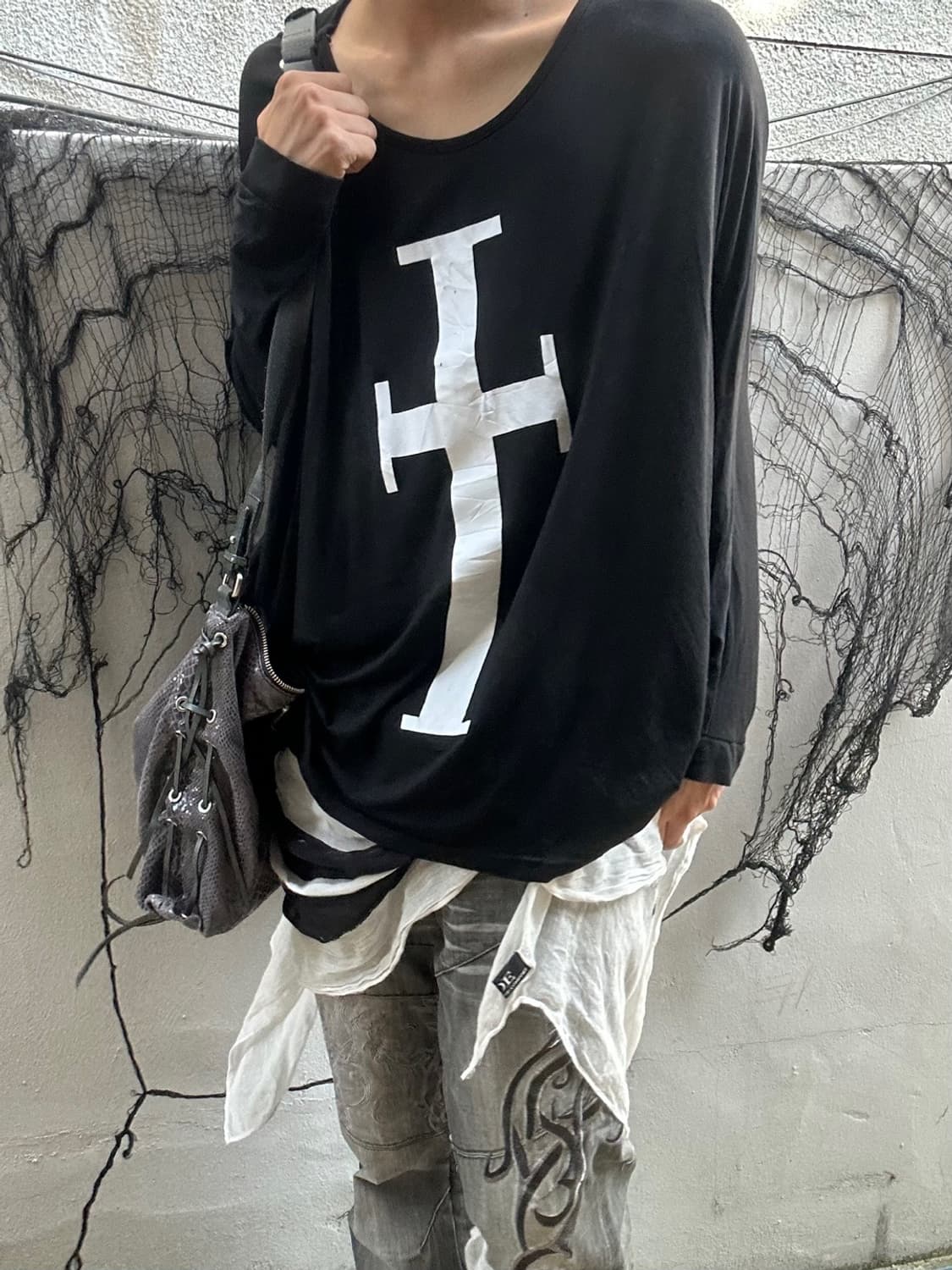 *데드스탁* 일본빈티지 펑크 십자가 롱슬리브 상품이미지2