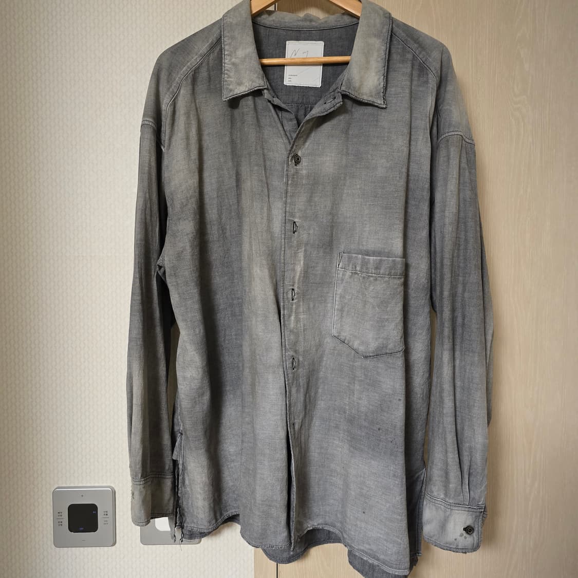 안셀름 에이징 샴브레이셔츠 블랙 상품이미지1