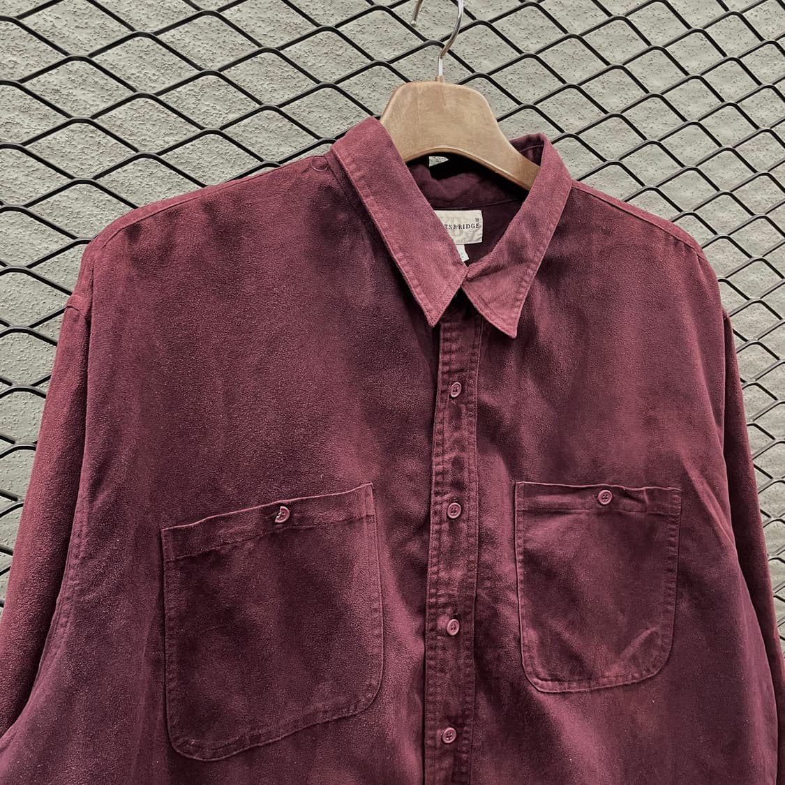 USA VINTAGE 스웨이드 셔츠 투포켓 디테일 버건디 상품이미지4