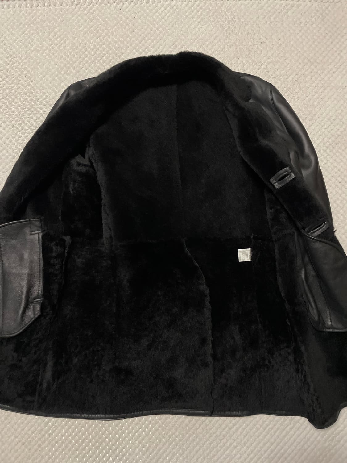 광희시장 웨스턴 무드 양가죽 무톤 레더 시어링 코트 상품이미지4