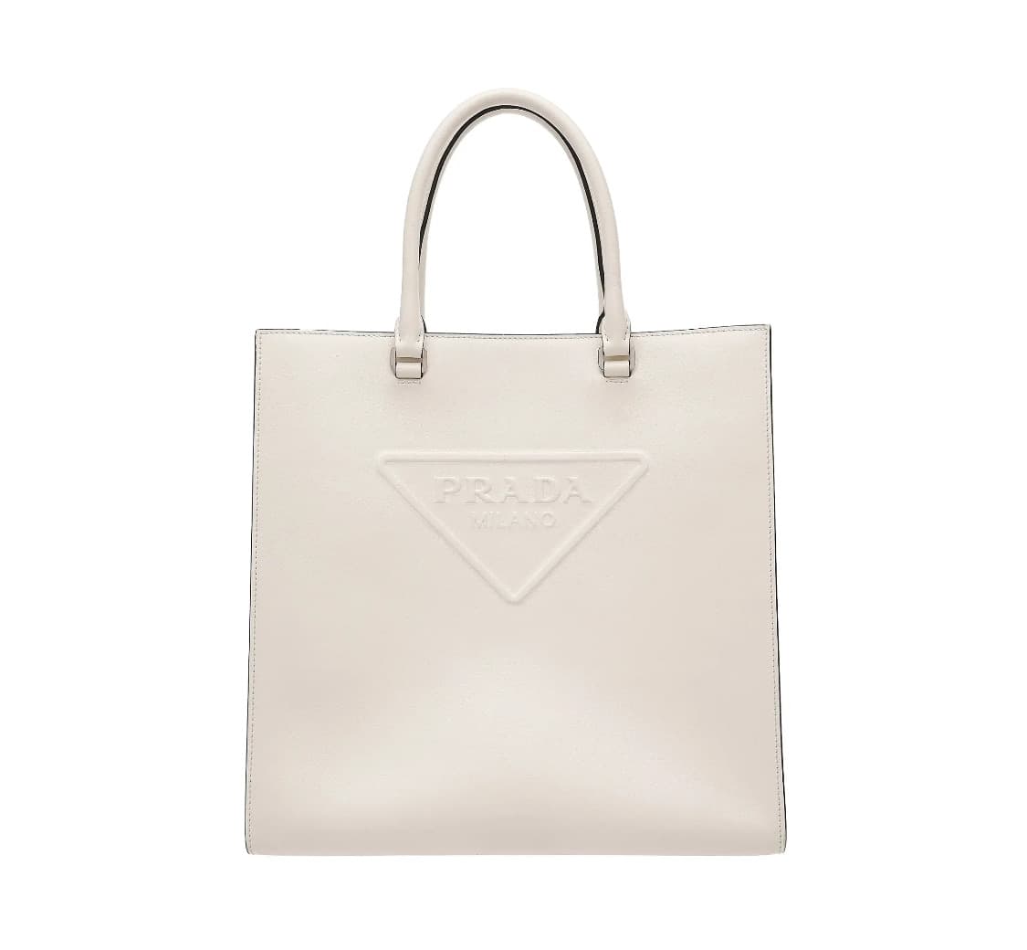 [S급] 프라다 레더 핸드백 화이트 판매합니다!!! 상품이미지1