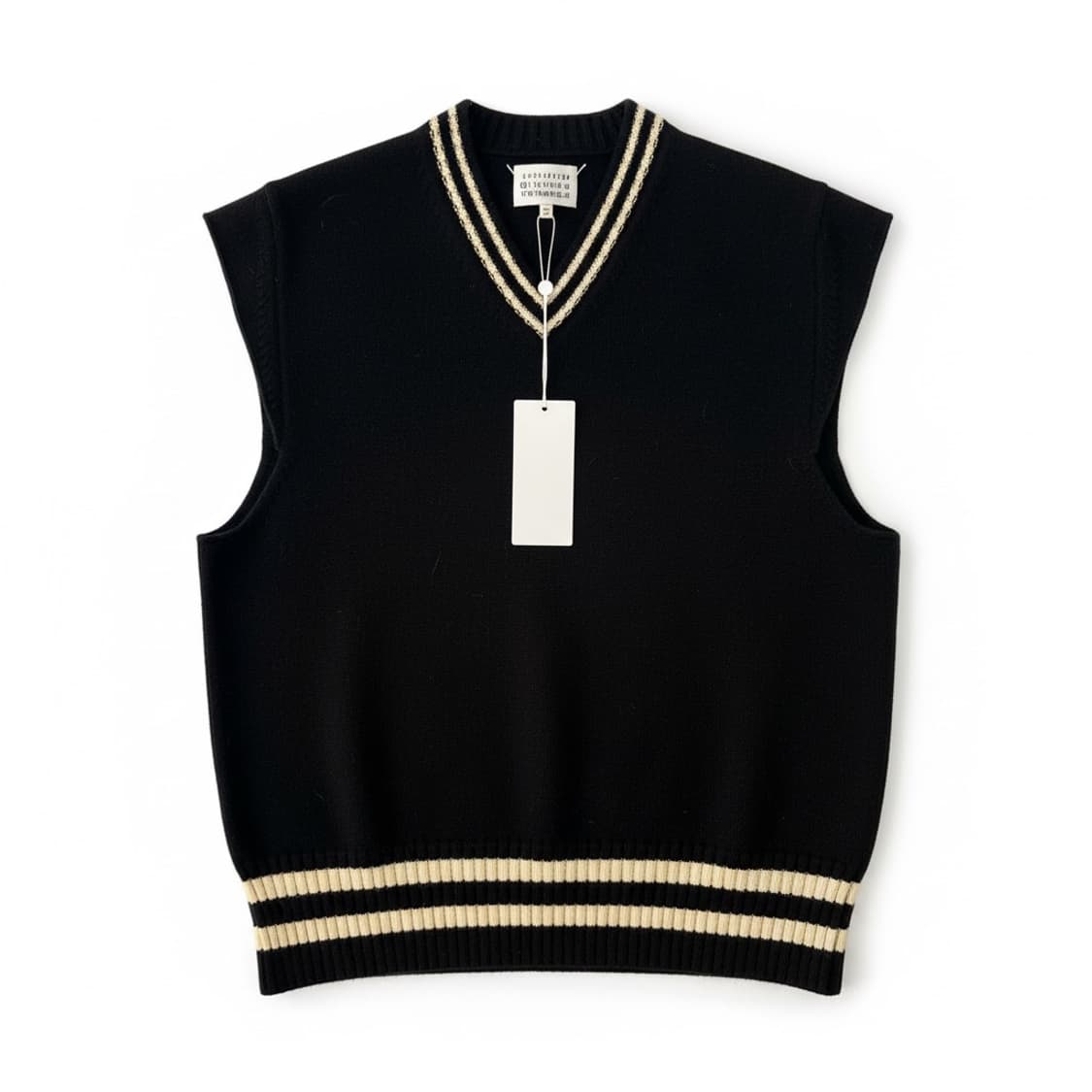 메종 마르지엘라 정품 2021 FW 블랙 니트 조끼 새상품 상품이미지1